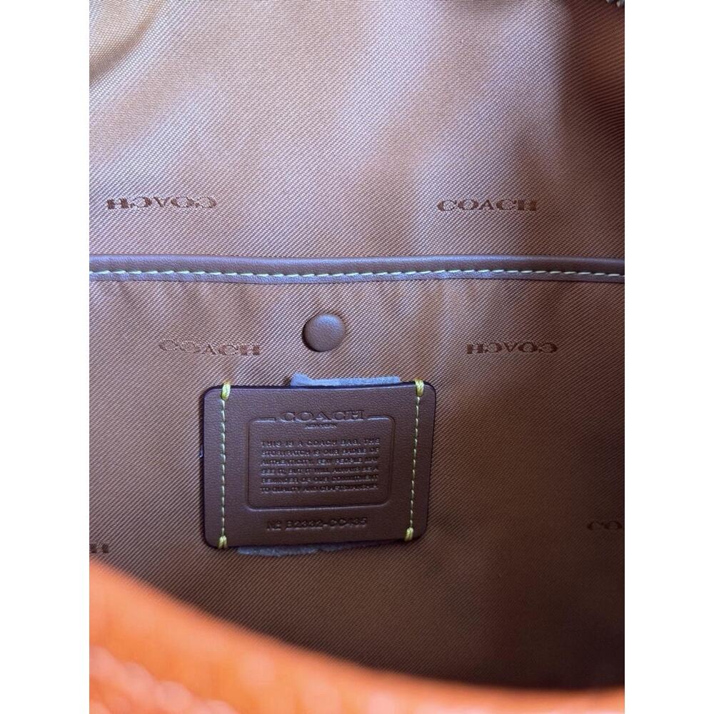 Authentic Coach Cary Soft Pebble Leather Shoulder Bag – Orange - Picture 8 of 9